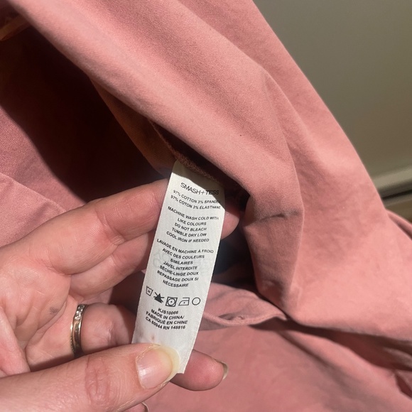 Smash + Tess Girls Pink Short-Sleeve Button-Front Cotton Jumpsuit - Picture 6 of 6